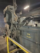 DE, Wye type spinner ahngerf blast cleaning machine, 48" x66" opening, (2) 10 HP wheels - Image 2