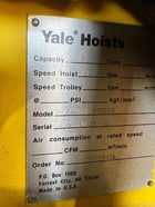 5 Ton, Yale #CEW5X89RT22S2, AIR Hoist with underhung motor driven trolley, 22 FPM hoist - Image 6