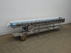 24" wide x 9.2' long, Two Rivers Enterprises, belt conveyor, 45" infeed/discharge height, 6" H UHMW product - Image 1