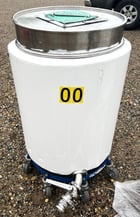 55 gallon Stainless Steel Drums w/Clamp on Lid and Bottom outlet, 22" diameter x 33" depth x 43" H, qty. 5 - Image 1
