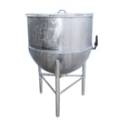 80 gallon Groen #F80, steam jacketed kettle, 32" ID, 2-piece removable flip-top lid - Image 1