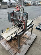 Meheen #M4, Filler, Crowner & Rinser, 4-Head Inline, 36" L flat discharge table, 6" H labels, 3-1/4" width X - Image 4