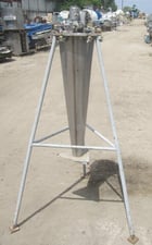 6 cu.ft. Cone Hopper, Stainless Steel, 24" diameter x 25" straight side, 1.5" diameter Outlet - Image 1