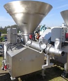 Stainless Steel Stuffer, 6" diameter x 46" L barrel, 4" discharge. 49" diameter x 36" deep hopper, start/stop - Image 1
