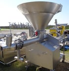 Stainless Steel Stuffer, 6" diameter x 46" L barrel, 4" discharge. 49" diameter x 36" deep hopper, start/stop - Image 2