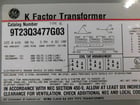 225 KVA 480 Primary, 208/120 Secondary, General Electric 9T23Q3477G032 K-Factor, dry type transformer - Image 9