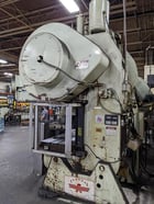 100 Ton, Federal #8, OBI flywheel press, 4" stroke, 15" throat, 14.5" Shut Height, 3" adj., 36" x28" bed, 45 - Image 3