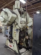 100 Ton, Federal #8, OBI flywheel press, 4" stroke, 15" throat, 14.5" Shut Height, 3" adj., 36" x28" bed, 45 - Image 4