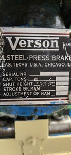 25 Ton, Verson press brake, 2" stroke, 12" Shut Height, 6-1/2' table - Image 4