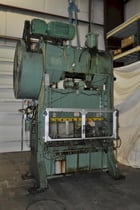 100 Ton, Johnson, straight side double crank press, 72" x 30" bed, air clutch & brake, palm buttons, #14306J - Image 1