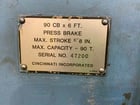 90 Ton, Cincinnati #90CB, hydraulic press brake, 8' overall, 78" between housing, 8" stroke, 15 HP, 2001 - Image 6