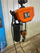 2 Ton, Jet #2RS-1-15, electric chain hoist with trolley, 15' lifting height, pendant Control, chain box, 1999 - Image 10