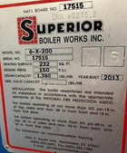 40 HP Superior #8-x-200, Steam Boiler, 202 sq.ft., 1380 lbs./hr., 150 psi, 2013 - Image 3