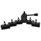 Wedge, Quick Change Tool Post Set, AXA Size w/ (3) 250-201 Straight Holder & (2) 250-102 Straight w/V Groove - Image 1