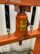 20 Ton, Custom H-frame press, 5" stroke, 8" x21" bed area, hand pump, like new - Image 2