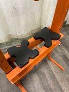 20 Ton, Custom H-frame press, 5" stroke, 8" x21" bed area, hand pump, like new - Image 3