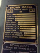 110 Ton, Brown & Boggs #110, OBI press, 6" stroke, 15.25" Shut Height, 3.87"adj., 33 SPM, 42" x27"bed, air - Image 4