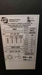 125 KVA Eaton, PDU, Step Down Distribution BCM, 3 phase, 480 x 208/120 V, 2007 - Image 2