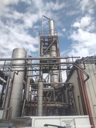 3.5' Vendome Copper & Brass, Distillation Columns, 5-7 GPM of ethanol @ 15-20% feed rate, (18) tray stripper - Image 1