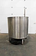 300 gallon Stainless Steel open top tank, 48" diameter, 38" straight wall, (2 available) 2" outlets - Image 1
