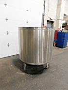 300 gallon Stainless Steel open top tank, 48" diameter, 38" straight wall, (2 available) 2" outlets - Image 2