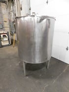 200 gallon 304 Stainless Steel open top tank, 39" diameter, 41" straight wall, 3" outlet, with lids - Image 3