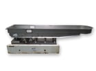 18" wide x 7' long, Allen-Bradley, Vibrating Conveyor, Stainless Steel, 5" deep pan, 10" OD outlet - Image 1