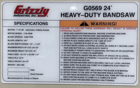 Grizzly #G0569, 24" Band Resaw - Image 6