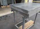 24" x 3 6" x 6" DoAll used black granite surface plate on heavy duty steel leveling stand - Image 1