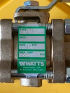 3/4" Watts #B-6800 / LFB6800 NPT, ball valve, 600 CWP, 450°F max, 2017 new (60 available) - Image 2