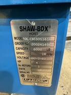 3 Ton, Shaw-Box #80L03030S161R, Electric Cable Hoist, 16 FPM, 4 HP, S/N 98D24839, 1998, 80L03030S161R - Image 8