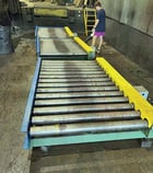 20000 lb. Braner Conveyor, banding line, (2) sections of storage conveyor, 4" diameter x 52" face rolls - Image 6