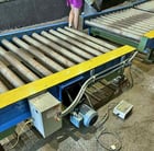 20000 lb. Braner Conveyor, banding line, (2) sections of storage conveyor, 4" diameter x 52" face rolls - Image 7
