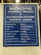 400 Ton, Macrodyne #MPFG400/400, hydraulic forging press, 32" stroke, 56" DL, 200 HP, 2013 - Image 3