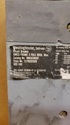 800 Amps, Westinghouse, HMCG3800F, Circuit Breaker, 3-Pole, 600 VAC - Image 2