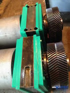 Memco, embossing roll, 18" dia., 30" face, bearing chocks, bearings, drive gears, #51151 - Image 5