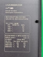 400 Amps, Square D, LGA36600U33X, PowerPact I-Line Circuit Breaker 600 Volts, 3P, 3PH - Image 3