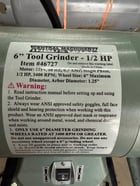 Central Machinery #46727, Tool Grinder, 0.5 HP, 115 V., 3400 RPm, 6" wheel max, arbor 1.25" diameter - Image 5