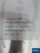 12400 gallon Quality Tank Solutions, 304 Stainless Steel Jacketed Tank, inner size 138" diameter x 204" H - Image 2