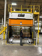 200 Ton, Eagle #PH2-200-118-48, hydraulic 4-post press, 48" stroke, 68" DL, 118" x48" bed, Allen Bradley - Image 1