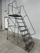 8 Step Cotterman, rolling steel staircase ladder, 300 lb. capacity - Image 2