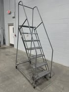 7 Step Cotterman, rolling steel staircase ladder, 450 lb. capacity, 59° ladder incline - Image 2