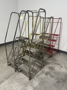 20" width x 75" H x 30" L, Rolling metal staircase ladders (6 available) - Image 2