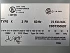 75 KVA 208 Delta Primary, 480Y/277 Secondary, Hammond SG3A0075BK, Nema 3R, step up, Dry Type, new - Image 5