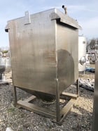 100 cu.ft., Stainless steel tote bin, 48" W x 48" D x 58" H, plus 25" cone bottom - Image 1