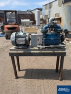 10 HP Liquid Ring vacuum pump, Carbon Steel, 230/460 V., w/ silencer, on steel table (2 available) - Image 3