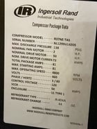 138 psig, Ingersoll-Rand #R37NE-THS, Nirvana VSD compressor, 2014 - Image 2