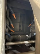 L S Industries, structural roll conveyor blast machine, (4) 15 HP wheels, dust collection system, 1999 - Image 5