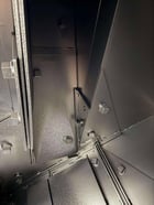 L S Industries, structural roll conveyor blast machine, (4) 15 HP wheels, dust collection system, 1999 - Image 9