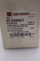 NEW Cutler-Hammer Hammer AE16BN0AC Size B Starter 3 Pole 10 AMP Open Type STOCK 5448 - Image 1